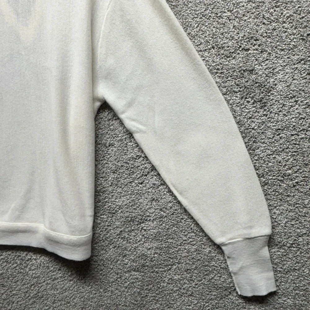 Vintage IZOD Lacoste Sweater Mens Large White Grandpa V Neck Orlon‎ Made USA 80s